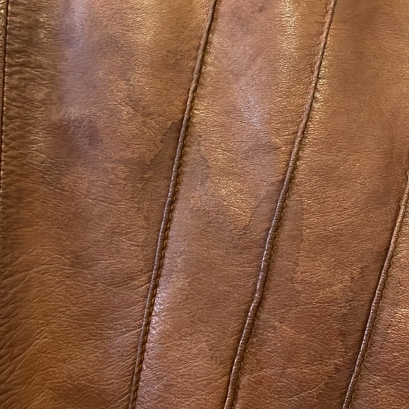 Vintage Neto cognac rust brown tan leather jacket biker boxy - Picture 7 of 12